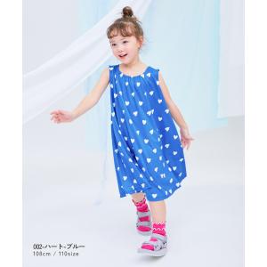 速乾 ハート ストライプ 花柄 ノースリーブワ...の詳細画像5