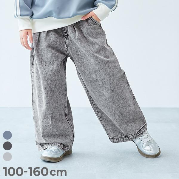 ウエストゴム デニムパンツ ロングパンツ 長ズボン ボトムス タック入り ワイド デニム パンツ キ...