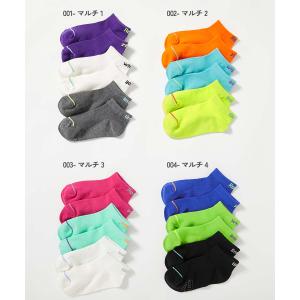 靴下 3足セット ネオンカラー メッシュ切り替...の詳細画像1