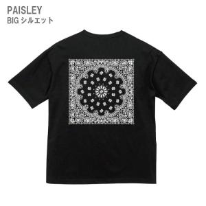 Tシャツ ペイズリー バンダナ柄 トップス バックプリントメンズ