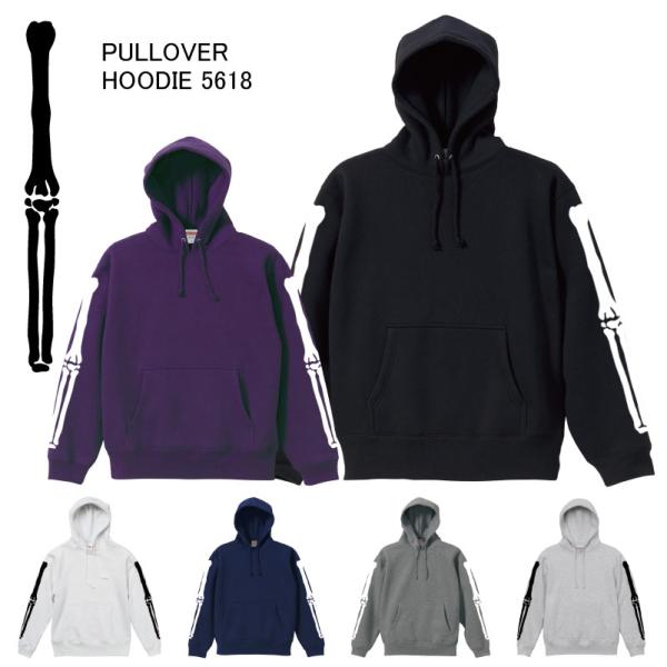 袖プリント ボーンズ BONES トップス プルオーバーパーカー 裏起毛 メンズカジュアル スケータ...