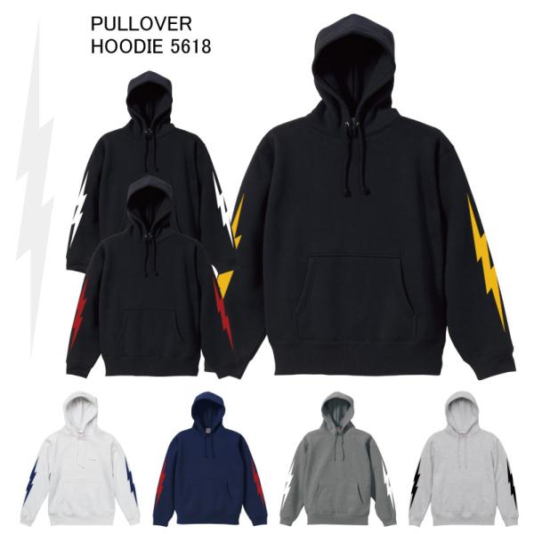 裏起毛 袖プリント INAZUMA 稲妻 プルオーバーパーカー トップス メンズカジュアル イベント...