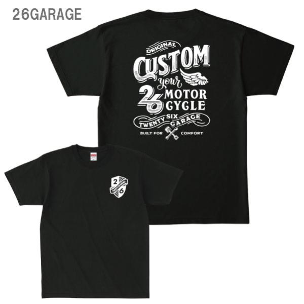 Tシャツ 半袖 26garage custom トップス メンズカジュアル バイカー モーターサイク...