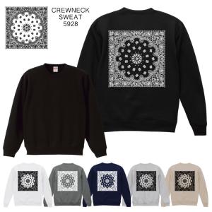 クルーネックスウェット 裏起毛 ペイズリー バン...の商品画像