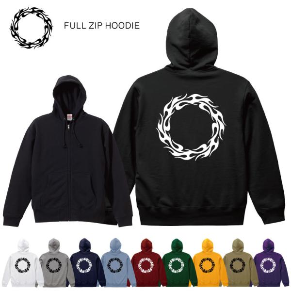 zipパーカー 裏パイル ファイヤー FLAME バックプリントトップス メンズカジュアル ストリー...