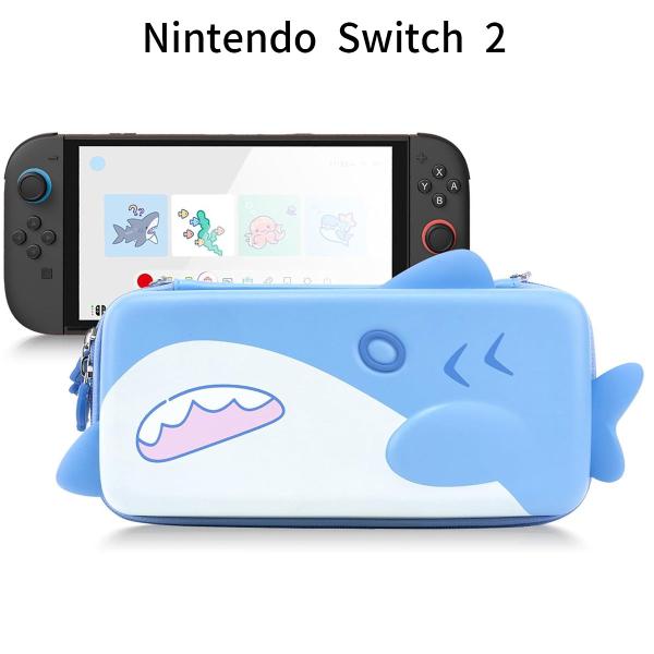 Switch2 ケース 収納バッグ サメくん 大容量 防水耐衝撃