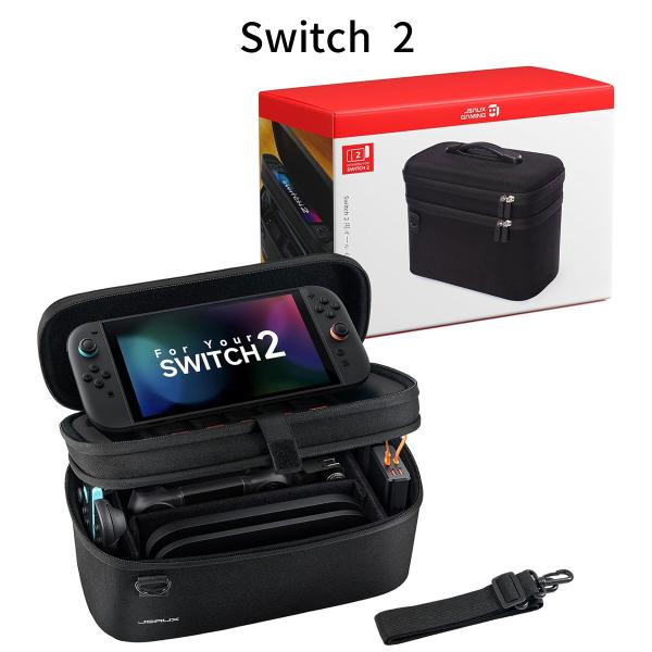 Nintendo Switch 2 ケース 大容量オールインワン収納バッグ ゲームカード10枚収納 ...