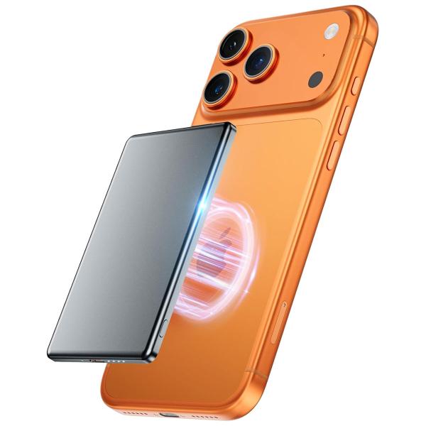 超薄型モバイルバッテリー｜MagSafe対応｜8000mAh｜15Wワイヤレス充電｜軽量｜2台同時充...