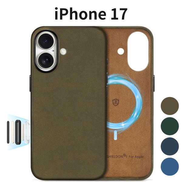 iPhone 17 ベーシックケース クレイジーホースレザー 6.3インチ 5G対応 薄型 ワイヤレ...