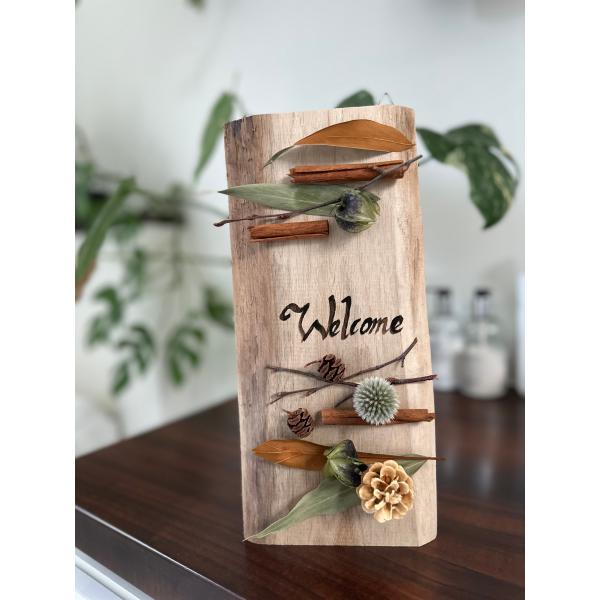 ナチュラルウッド ドライフラワーウェルカムボード