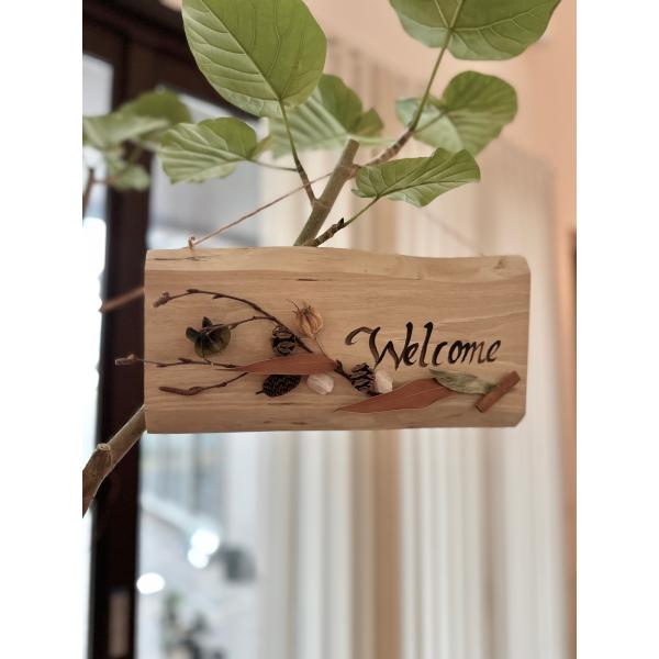 ナチュラルウッド ドライフラワーウェルカムボード