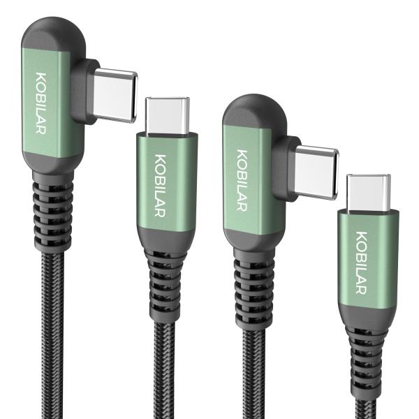 Kobilar USB C to USB C ケーブル、60W Type C 充電コード L字型 2...