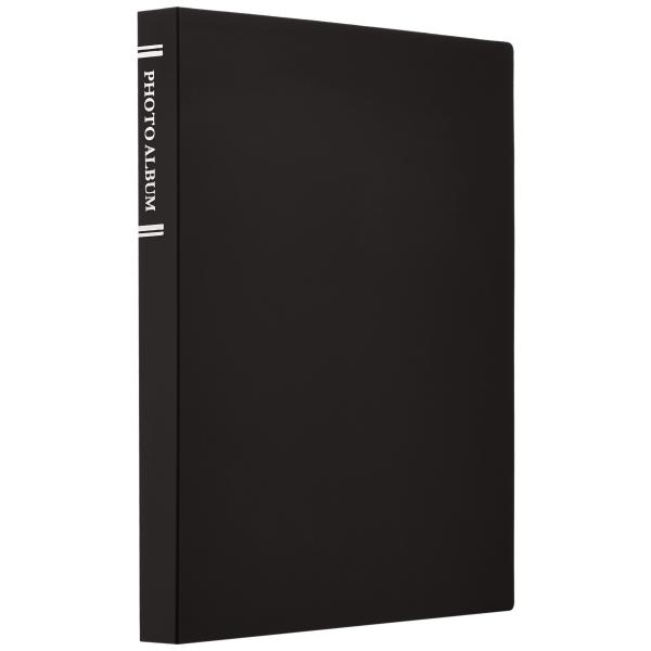 ナカバヤシ 超透明 ポケットアル バム L 88枚収納 ブラック CTPL-80-BK