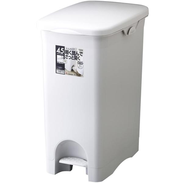 リス ゴミ箱 H&amp;H 45PS ペダルペール ポリ袋フック付 グレー 45L 日本製