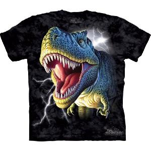 【THE MOUNTAIN】【動物 恐竜 Tシャツ】(稲妻×恐竜) Lightning Rex【Lサイズ】｜dgmode