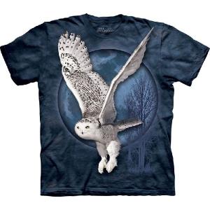 【THE MOUNTAIN】【動物 Tシャツ】(フクロウ×満月) Snow Owl Moon【Sサイズ】｜dgmode