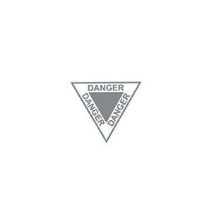 カッティングステッカーDANGER シルバー 2枚セット 6cm 