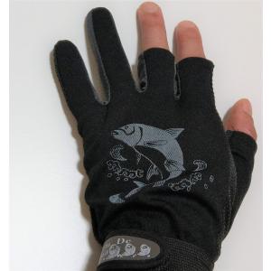 釣り用 手袋　ブラック フィッシンググローブ 指 ３本 出し 釣道具 防寒 手袋 伸縮性 吸湿発散性 滑り止め　黒