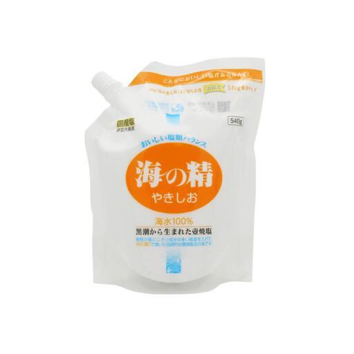 海の精 やきしお（国産）徳用サイズ（注ぎ口付き）540g