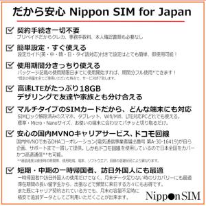 プリペイドSIM 日本 180日間 18GB ...の詳細画像3