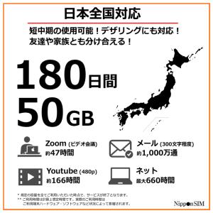 日本 eSIM 180日間 50GB プリペイ...の詳細画像2