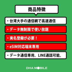 【メール送付】台湾eSIM 5日間 無制限 台...の詳細画像1