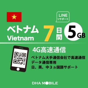 【メール送付】ベトナム eSIM 7日間 5GB...の商品画像