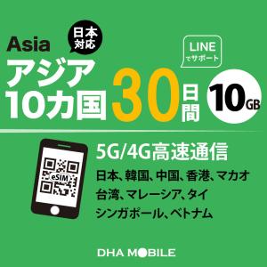 【安心サポート】アジア eSIM 10ヵ国 3...の詳細画像1