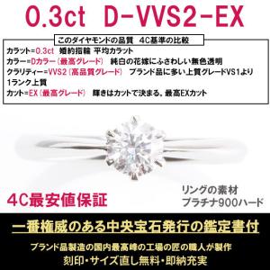 0.3ct 最高品質 Dカラー VVS2 EX...の詳細画像1