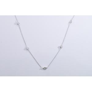 キレイ女子のマストバイ！大人の ダイヤステーションネックレス トータル1カラット アップ5石 センタ...