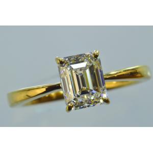【鑑定済】エメラルドカット プラチナリング ダイヤモンド エメラルドカット ダイヤモンド ハーフエタニティリングT 1.30ct