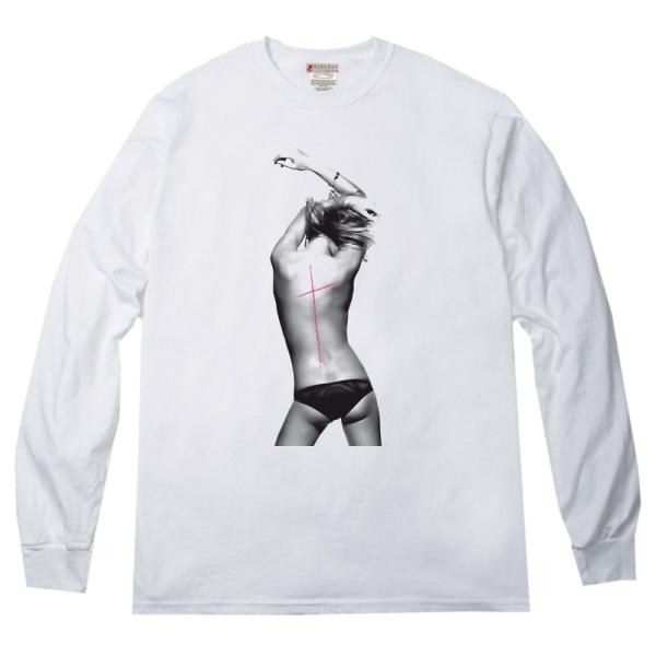 ヌードフォト 手書きクロスデザイン ロングＴシャツ