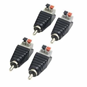 Poyiccot スピーカー RCA オス to 2 ネジ留め式端子メススプリングプレスタイプバランコネクタアダプタCCTVカメラ