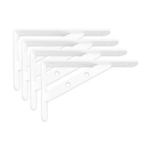 KKlewu l字 棚受け 鉄厚さ3mm アイアンブラケット 4本入れ ビス付き ホワイト (200x120mm)