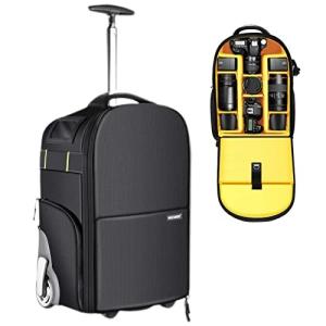 Neewer 2-in-1車輪付きカメラバック 荷物用ケース 防水 耐久性 耐衝撃性の取り外し可能なパッド付きコンパート