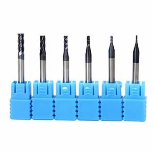 Zigwin フライスシャンク 加工用カッター 4刃 鋼製 ストレート 1mm 1.5mm 2mm 2.5mm 3.5mm 4mm 6本セット