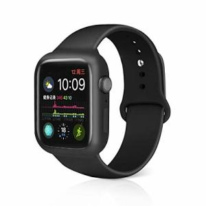 NN.ORANIE for Apple Watch 6/SE/5/4 44mm バンド 保護ケース 一体式 アップルウォッチ ケース シリコン製バンド 柔らかい