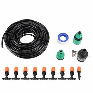 15m ドリップ灌漑システム マイクロウォーター灌漑システムキット 散水用具 霧吹きノズル灌漑ホース ノズル