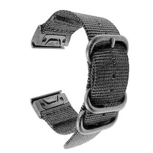 for GARMIN(ガーミン) Fenix 6 / Fenix 5 / Instinct/Quatix 6 / Approach S62 バンド用, Ahayo QuickFit 22mm 編みナイロン 3つのステン