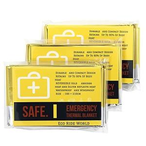 Eco Ride World アルミシート アルミブランケット 防災 サバイバルシート ゴールド 大きい サイズ  sabage-129-02