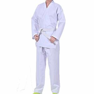 メンズ 空手着 柔道着 ベルト付き 全綿 練習用 授業用 空手道衣 武術 ゆったり運動スーツ スポーツ セットア