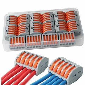 CESFONJER 16 個 コンパクトスプライスコネクタ ワンタッチコネクターより線 単線接続可能コネクタ 5穴用 （PC