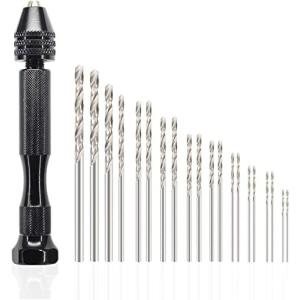 TAORAYO 精密ピンバイス ドリル20本付き ハンドドリル 騒音なし 穴あけ レジン プラモデル工具 穴あけ DIY 木工用