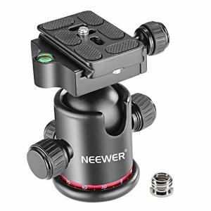 Neewer 自由雲台 メタル製 360度回転可 1/4"プレートなど付 三脚 カメラなどに対応
