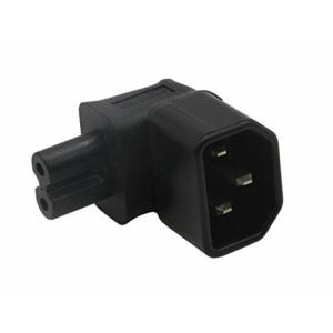 CERRXIAN 3p 2p変換アダプター IEC C14 3プロングプラグto C7 2プロングライトアングル電源プラグアダプタ