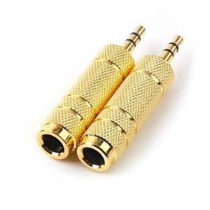 NANYI ステレオミニプラグ⇒ステレオ標準プラグ 変換アダプタ 金メッキ 3.5mm ⇒ 6.35mm アンプ