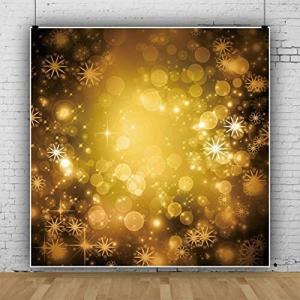 Qinunipoto 背景布 玉ボケ 1.5x1.5m 写真の背景 写真撮影用 写真背景 ぼやけたライト 金色の背景 芸術的背景 撮影布