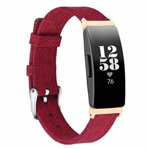 Comtax for Fitbit Inspire HR バンド ナイロン製交換用ベルト 多色選択 調整可能 対応 Fitbit Inspire Fitbit Inspire HR (S,レッ