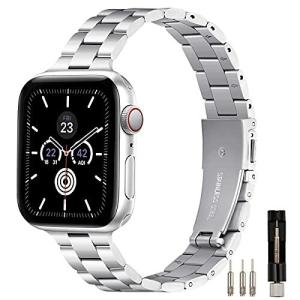HKTM コンパチブル apple watch バンド 細い帯ステンレス製 アップルウォッチ ベルト調整工具 バンド コンパチブ