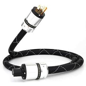 Monosaudio HiFiオーディオAC電源ケーブル 3ピンUSバージョン金メッキC13プラグ電源線 12AWGオーディオファン電源